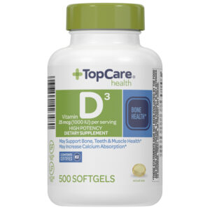 TopCare Health 25 mcg Vitamin D3 500 Softgels
