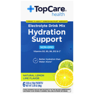 TopCare Health Hydration Support Natural Lemon Lime Flavor Electrolyte Drink Mix 6 - 0.56 oz Each