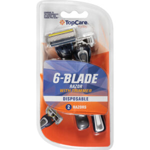 TopCare Everyday 6-Blade with Trimmer Disposable Razors 2 ea