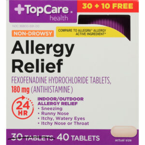 TopCare Health 180 mg Non-Drowsy Allergy Relief 40 Tablets