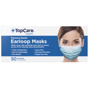 TopCare Health Blue Premium Elastic Earloop Masks 50 ea