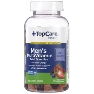 TopCare Health Men's Strawberry and Berries Flavors Multivitamin 150 Adult Gummies