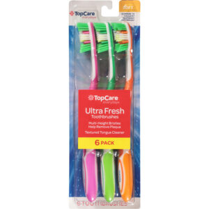 TopCare Everyday Soft Ultra Fresh Toothbrushes 6 Pack