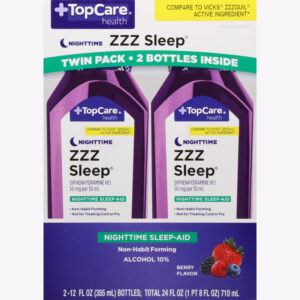 TopCare Health Nighttime 50 mg Berry Flavor Zzz Sleep Twin Pack 2 ea