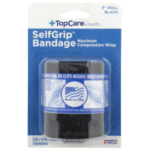 Selfgrip  Maximum Compression Wrap Bandage 3" Roll  Black