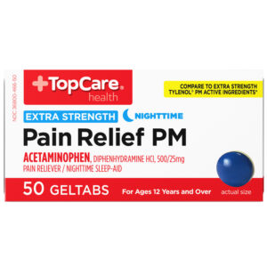 TopCare Health Extra Strength Nighttime Pain Relief PM 50 Geltabs