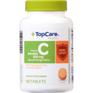 TopCare Health 500 mg Chewable Natural Orange Flavor Vitamin C 100 Tablets