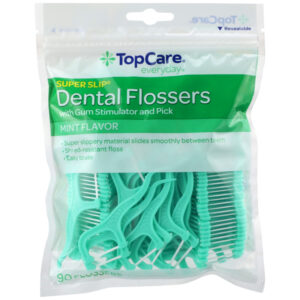 Super Slip Dental Flossers With Gum Stimulator And Pick  Mint