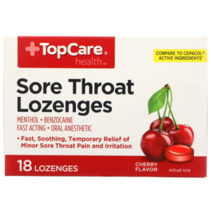 Sore Throat Menthol  Benzocaine Fast Acting Oral Anesthetic Lozenges  Cherry