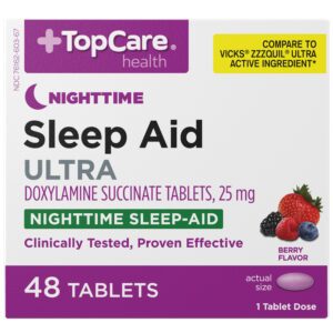 TopCare Health Ultra Nighttime Berry Flavor 25 mg Sleep Aid 48 Tablets