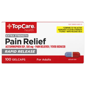 TopCare Health Rapid Release Extra Strength Pain Relief 100 Gelcaps