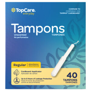 TopCare Everyday Cardboard Applicator Regular Absorbency Unscented Tampons 40 ea