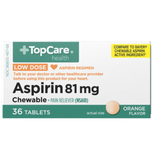 TopCare Health 81 mg Low Dose Orange Flavor Aspirin 36 Tablets