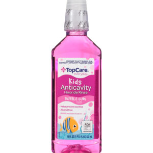 TopCare Everyday Kids Bubble Gum Flavor Anticavity Fluoride Rinse 18 oz
