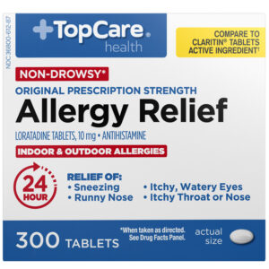 TopCare Health 10 mg Non-Drowsy Original Prescription Strength Allergy Relief 300 Tablets