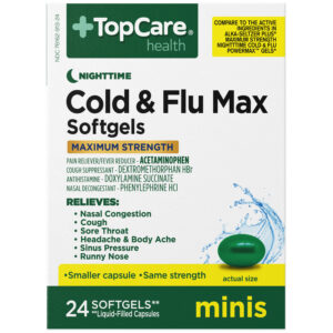 TopCare Health Maximum Strength Nighttime Cold & Flu Max Minis 24 Softgels