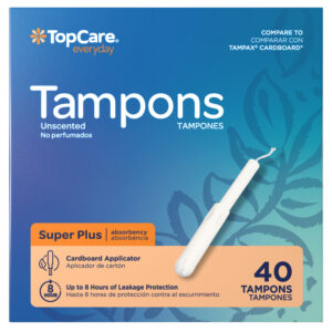 TopCare Everyday Cardboard Applicator Super Plus Unscented Tampons 40 ea