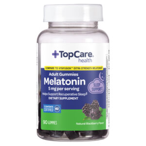 TopCare Health 5 mg Blackberry Flavor Melatonin 90 Adult Gummies