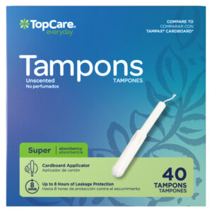 TopCare Everyday Cardboard Applicator Super Absorbency Unscented Tampons 40 ea