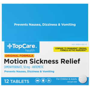 TopCare Health 50 mg Original Formula Motion Sickness Relief 12 Tablets