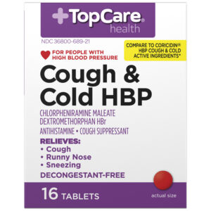 TopCare Health Cough & Cold HBP 16 Tablets