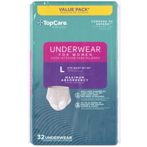 TopCare Everyday Maximum Absorbency Underwear for Women L Value Pack 32 ea