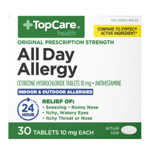 TopCare Health 10 mg Original Prescription Strength All Day Allergy 30 Tablets