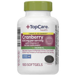 TopCare Health 500 mg Herbal Cranberry with Vitamin C 100 Softgels