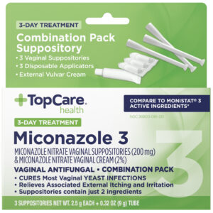 TopCare Health 3-Day Treatment Miconazole 3 Vaginal Antifungal Combination Pack 1 kit