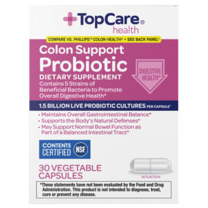 TopCare Health Colon Support Probiotic 30 Vegetable Capsules