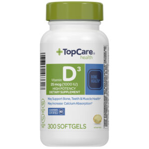 TopCare Health 25 mcg Vitamin D3 300 Softgels