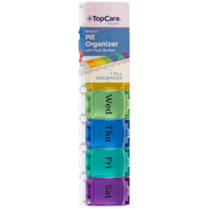 TopCare Health Weekly Pill Organizer with Push Button 1 ea