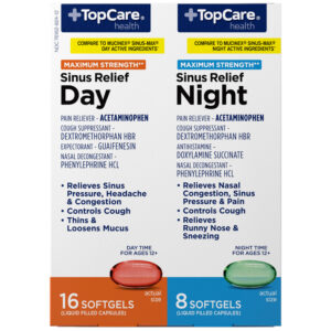 TopCare Health Maximum Strength Day/Night Sinus Relief 24 Softgels