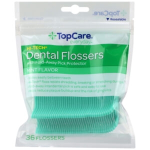 Hi-Tech Dental Flossers With Fold-Away Pick Protector  Mint