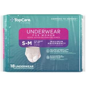TopCare Everyday Maximum Absorbency Underwear for Women S/M 18 ea