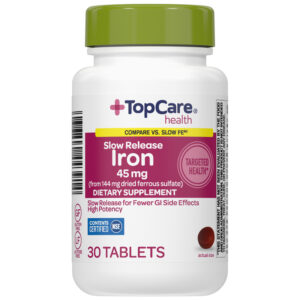 TopCare Health Slow Release 45 mg Iron 30 Tablets