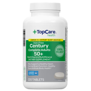 TopCare Health Iron-Free Century Complete Adults 50+ MultiVitamin/MultiMineral 220 Tablets
