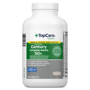 TopCare Health Iron-Free Century Complete Adults 50+ Multi Vitamin/Multi Mineral 400 Tablets
