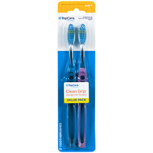 TopCare Everyday Soft Clean Grip Toothbrushes Value Pack 2 Each