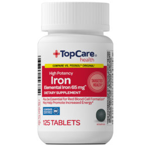 TopCare Health High Potency 65 mg Iron 125 Tablets