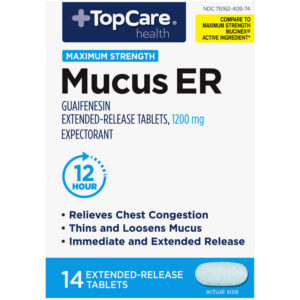 TopCare Health Tablets Maximum Strength 1200 mg Mucus ER 28 Tablets