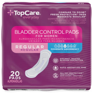 TopCare Everyday Moderate Absorbency Regular Bladder Control Pads for Women 20 Each
