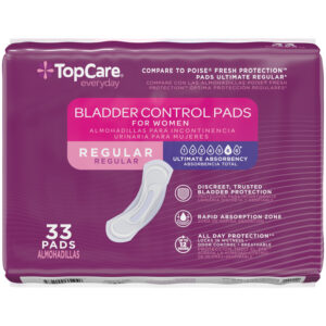 TopCare Everyday Ultimate Absorbency Regular Bladder Control Pads for Women 33 Each