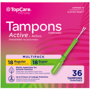 TopCare Everyday Active Regular/Super Unscented Tampons Multipack 36 Each