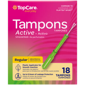 TopCare Everyday Active Regular Unscented Tampons 18 Each