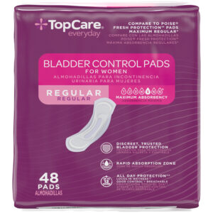 TopCare Everyday Maximum Absorbency Regular Bladder Control Pads for Women 48 Each