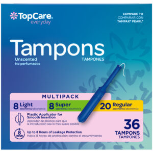TopCare Everyday Light/Super/Regular Unscented Tampons Multipack 36 Each