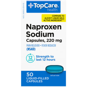 TopCare Health 220 mg Naproxen Sodium 50 Liquid-Filled Capsules