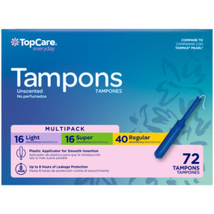 TopCare Everyday Light/Super/Regular Unscented Tampons Multipack 72 Each