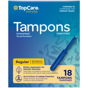 TopCare Everyday Regular Unscented Tampons 18 Each